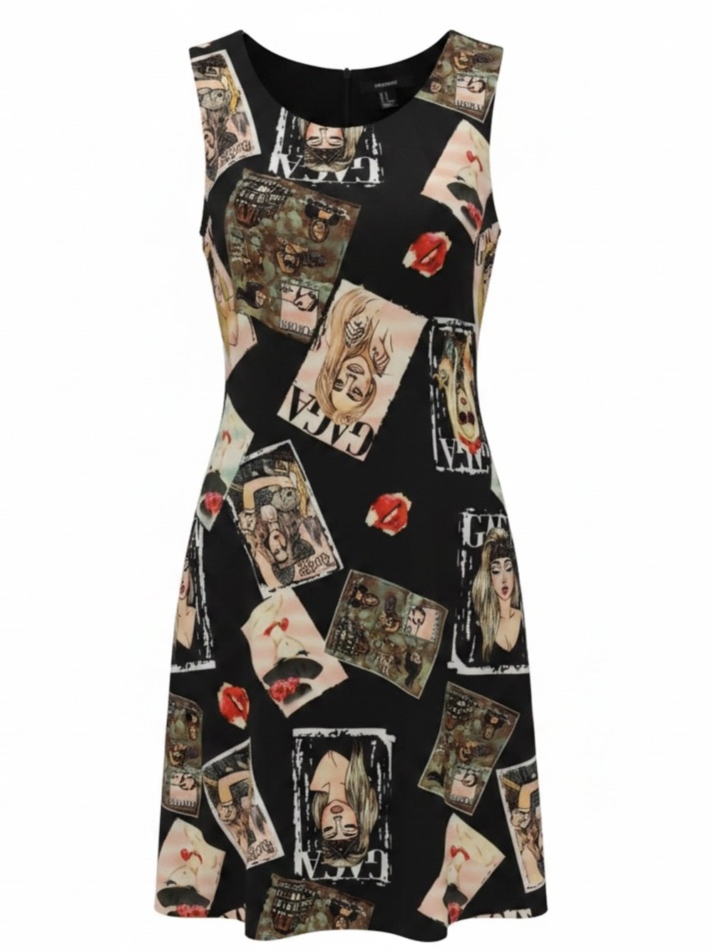 Lady Gaga Graphic Portrait Dress Forever 21 Y2K Pop Art Large